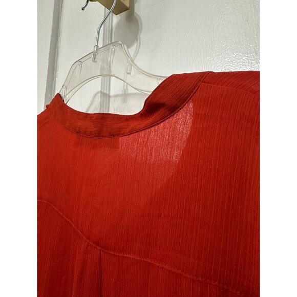 Tommy Hilfiger women’s size large red ruffle blouse - Picture 9 of 9